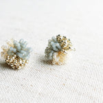 Fluffy Trio Earrings in Smoke Grey Right