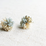 Fluffy Trio Earrings in Smoke Grey Right