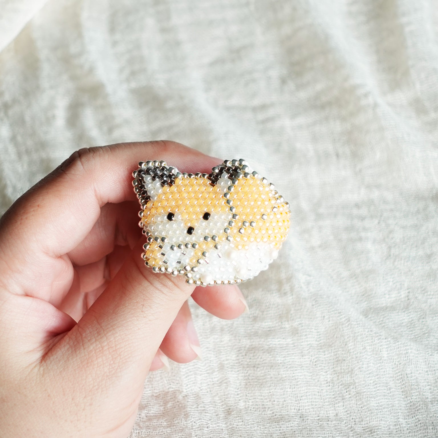 Fox Loaf Brooch Pin Held