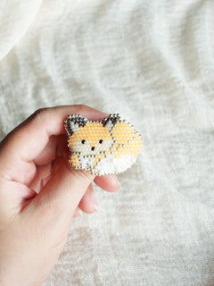 Fox Loaf Brooch Pin Held