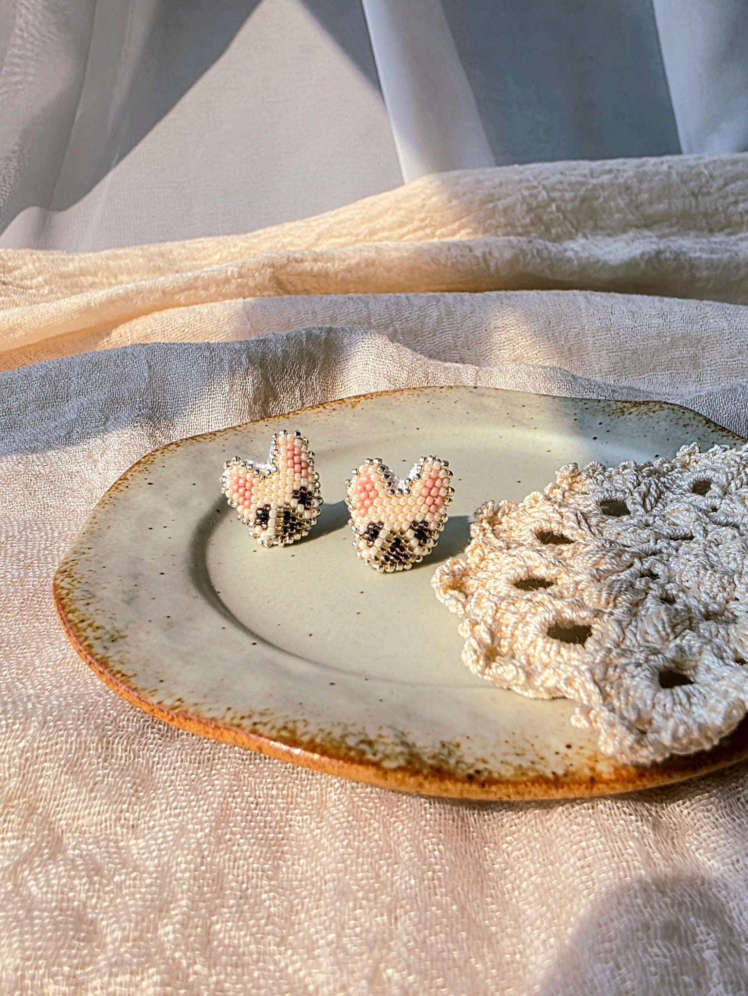 French bulldog stud earrings front