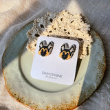 German shepherd stud earrings on card