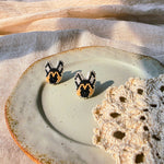 German shepherd stud earrings right