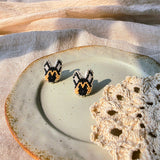 German shepherd stud earrings right
