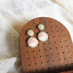 Goldie Drop Earrings in Blush Pink Display Front