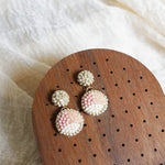 Goldie Drop Earrings in Blush Pink Display Left Close