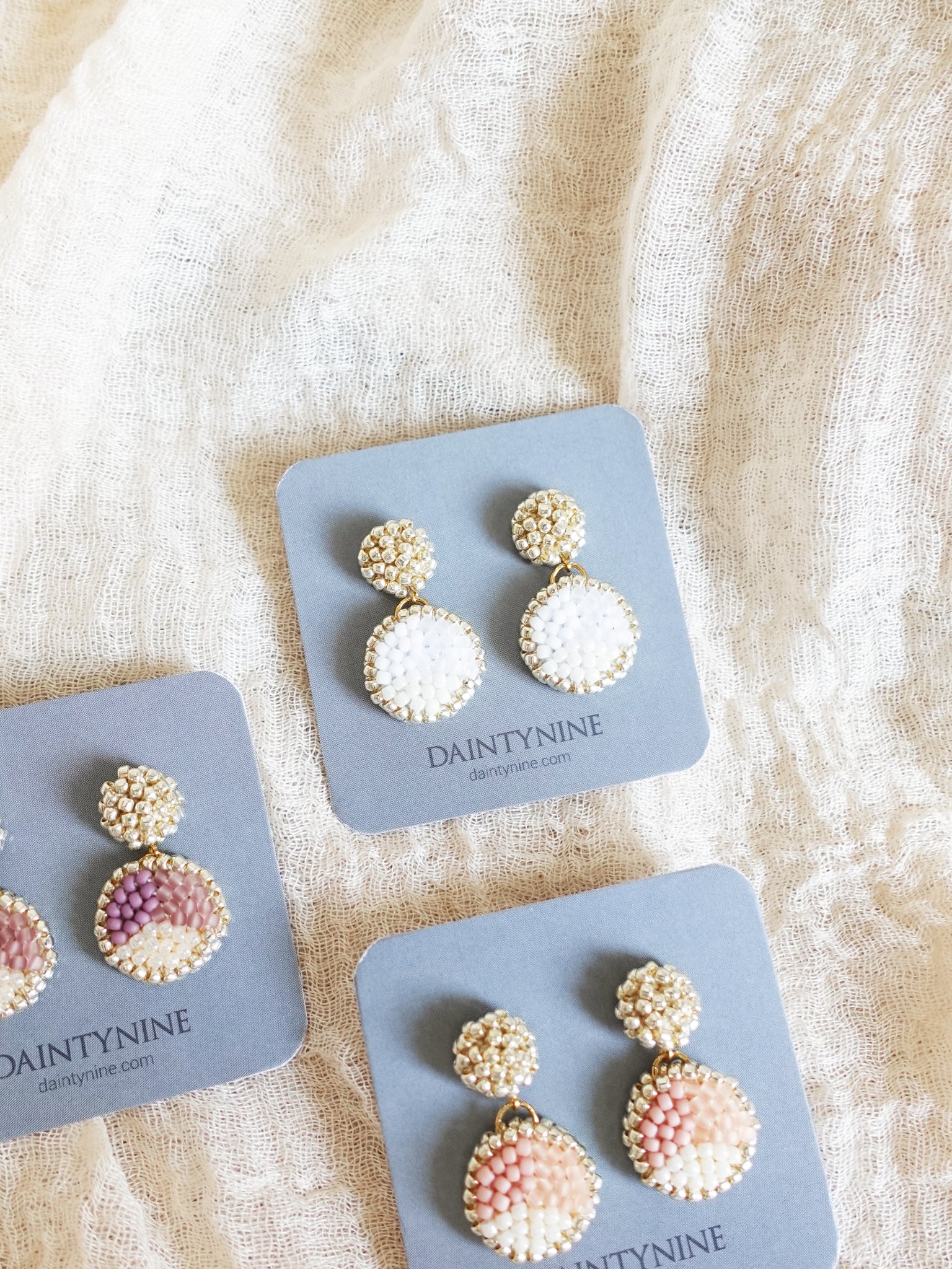 Goldie Drop Earrings in Cloud White Card Group
