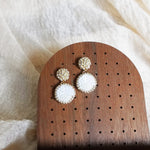 Goldie Drop Earrings in Cloud White Display Front