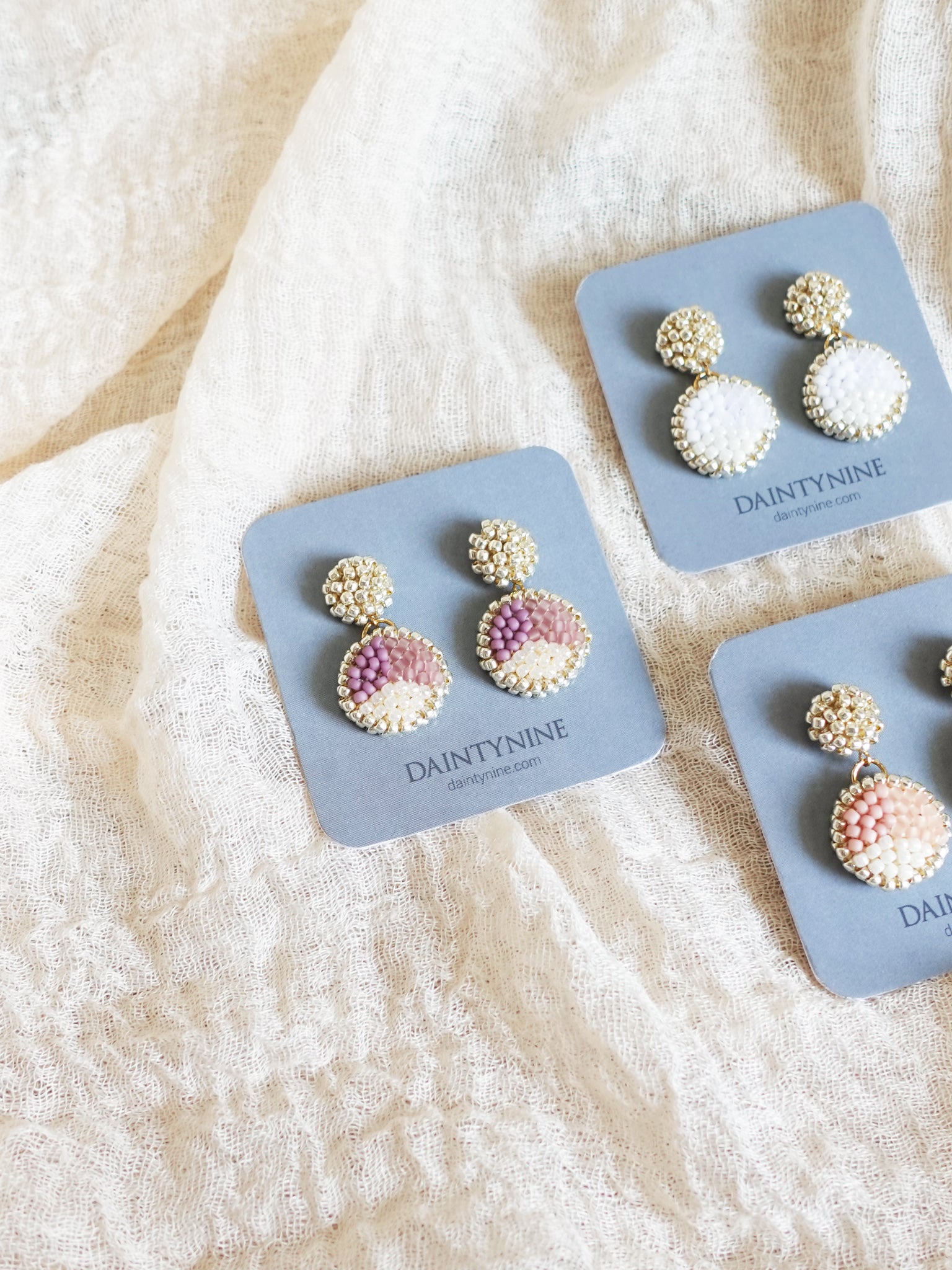 Goldie Drop Earrings in Mauve Purple Card Group