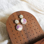 Goldie Drop Earrings in Mauve Purple Left