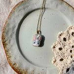 Grey bunny necklace right