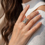 Grey bunny ring on model