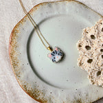 Grey tabby cat necklace left