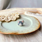 Grey tabby cat ring in stainless steel