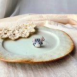 Grey tabby cat ring in stainless steel