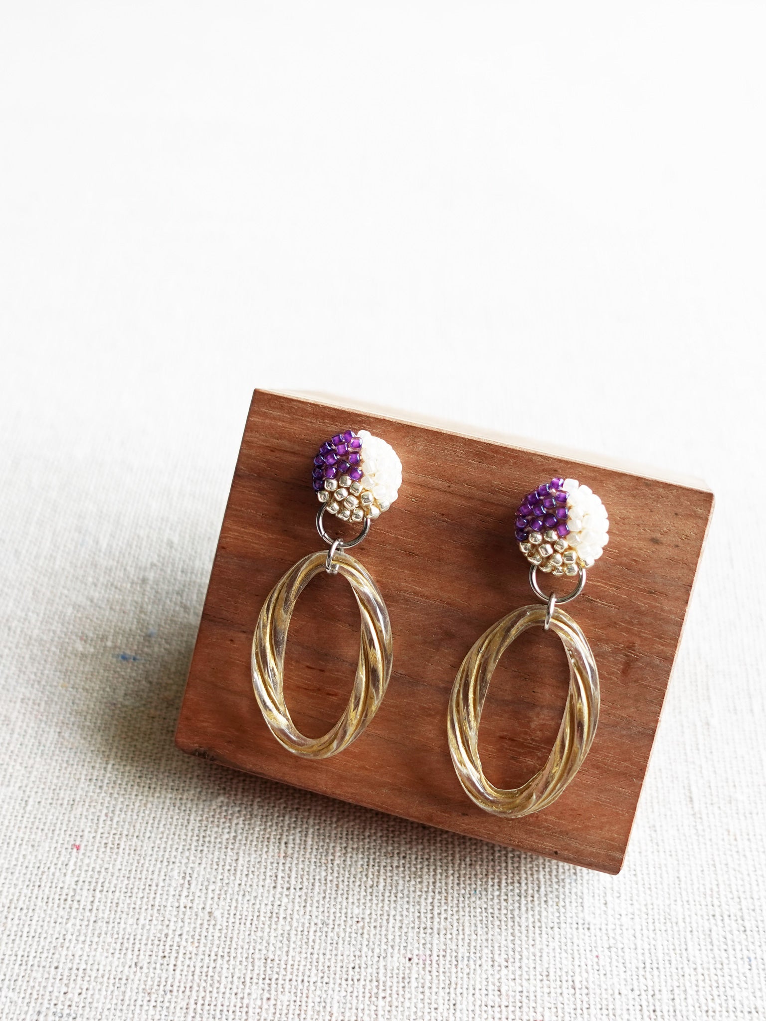 Haven Earrings in Royal Purple Display Front