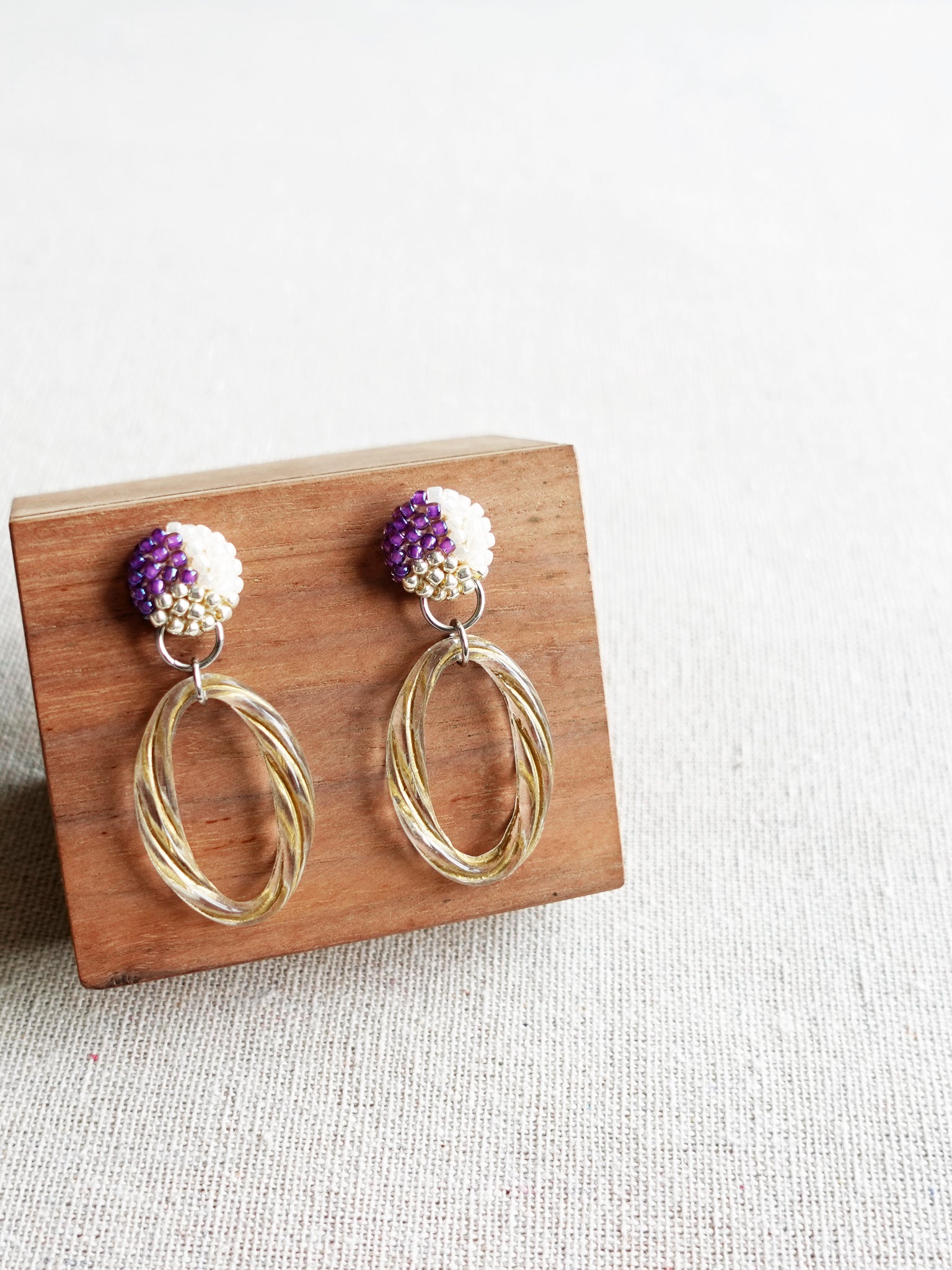 Haven Earrings in Royal Purple Display Right
