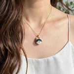 Husky necklace on model