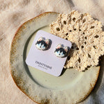 Husky stud earrings on card