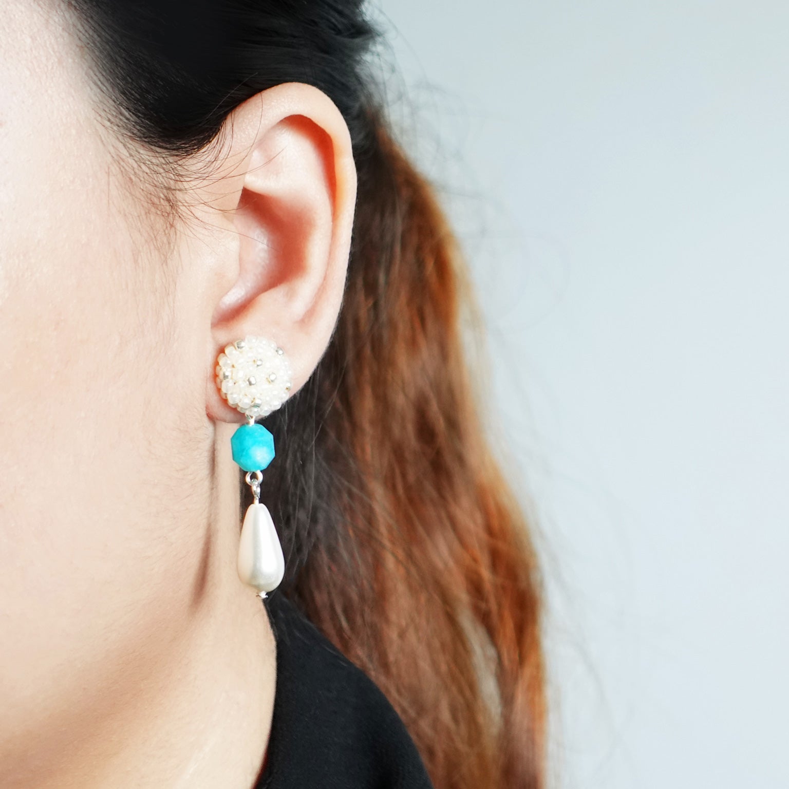 Imara Amazonite Earrings Model
