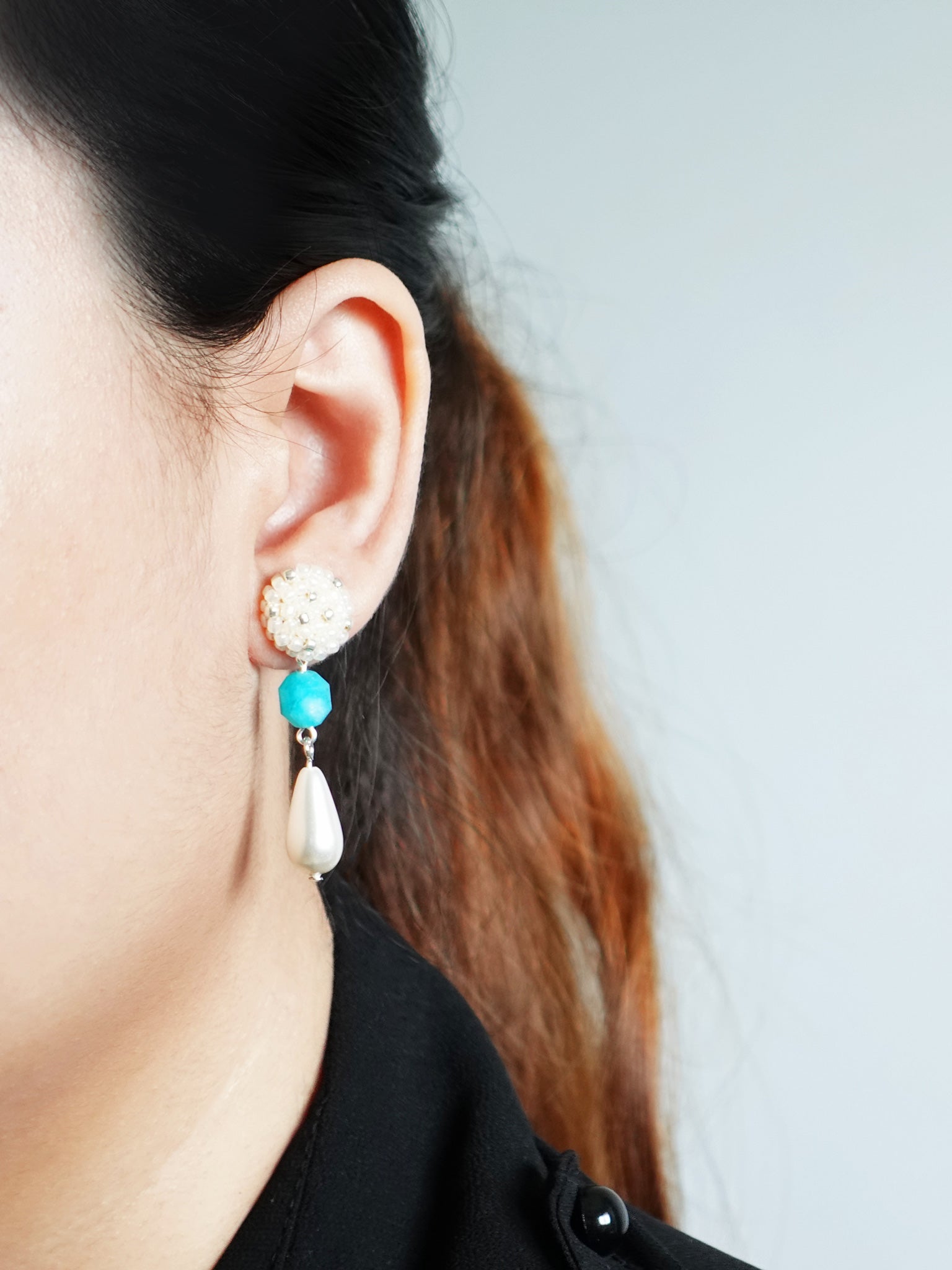 Imara Amazonite Earrings Model