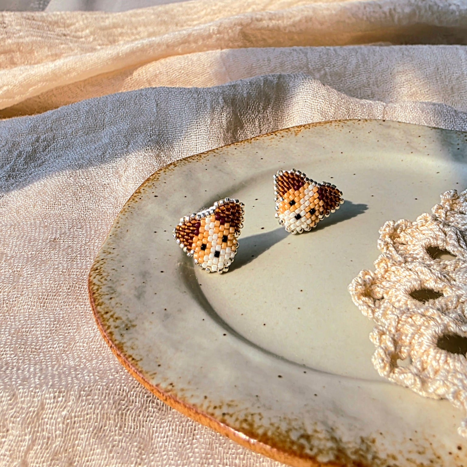 Jack russell stud earrings front