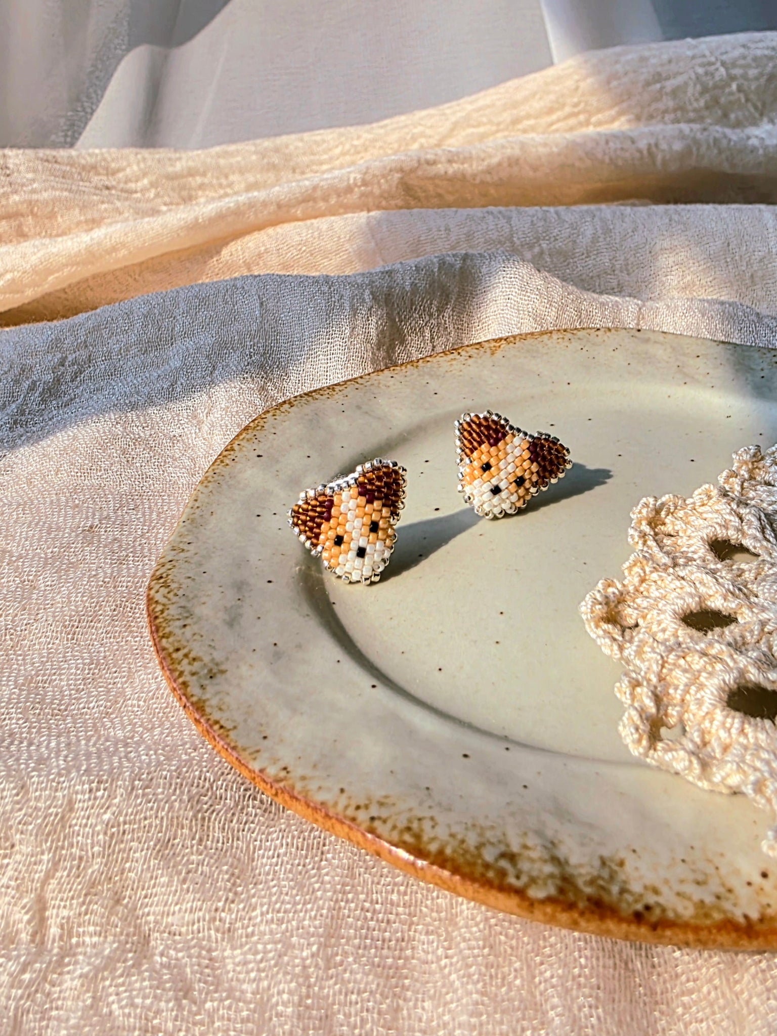 Jack russell stud earrings front