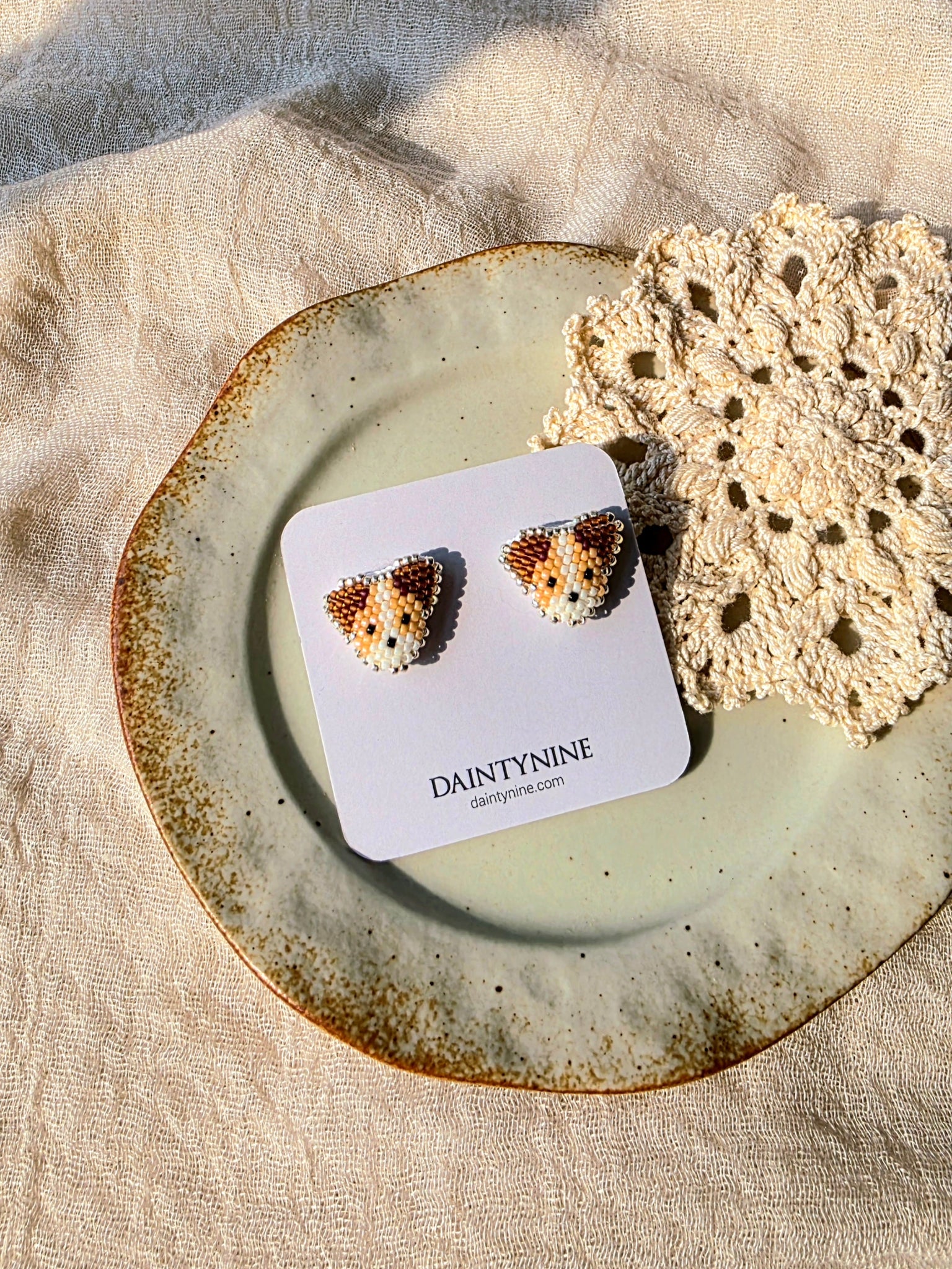 Jack russell stud earrings on card