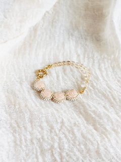 Josie Crystal Bracelet in Blush Pink Front
