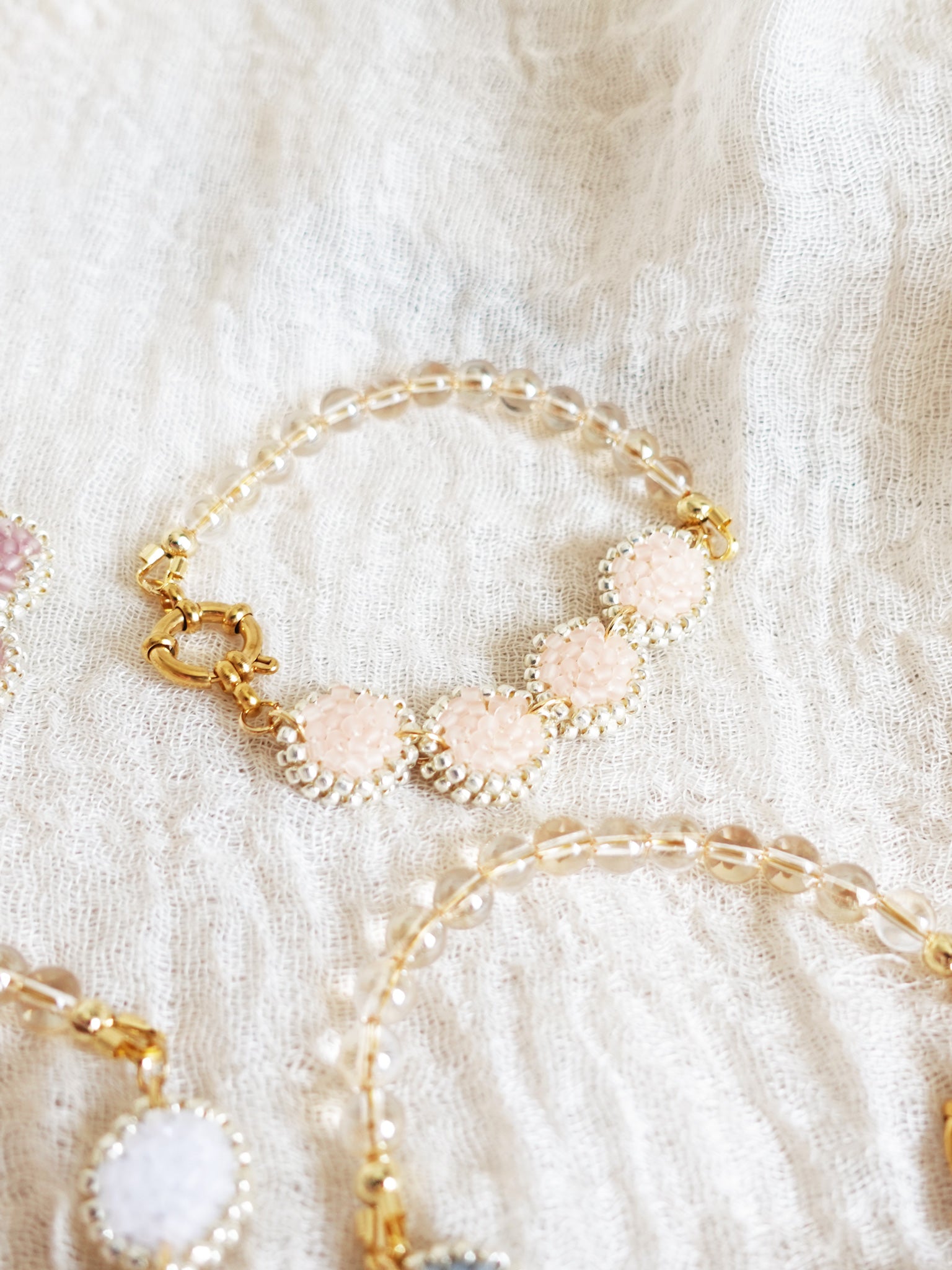 Josie Crystal Bracelet in Blush Pink Group