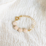 Josie Crystal Bracelet in Blush Pink Right