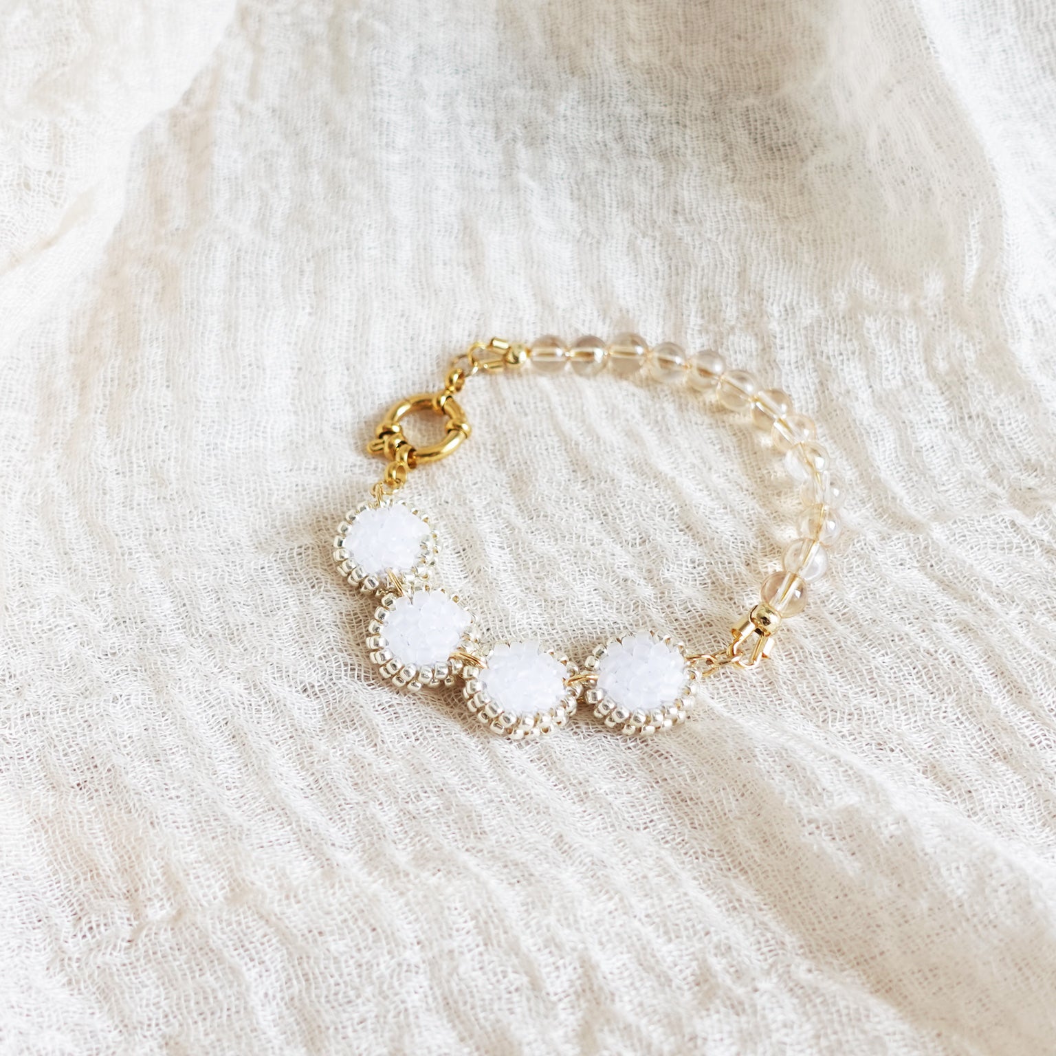 Josie Crystal Bracelet in Cloud White Charms