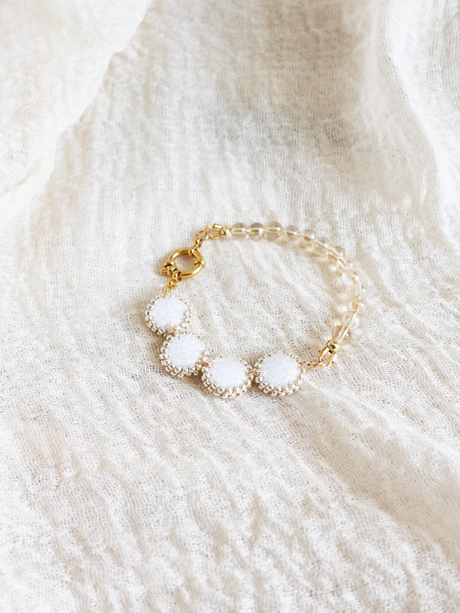 Josie Crystal Bracelet in Cloud White Charms