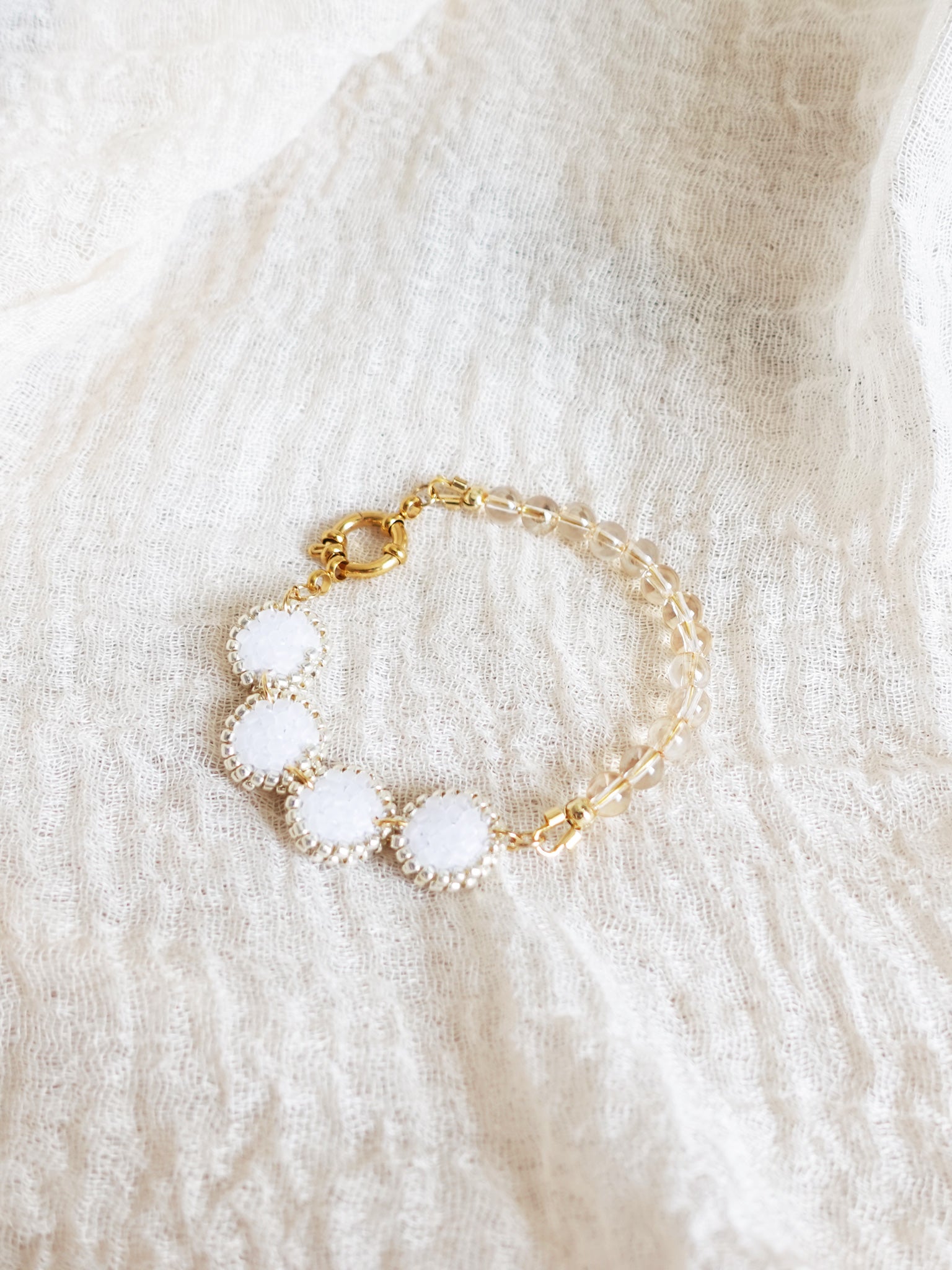 Josie Crystal Bracelet in Cloud White Right