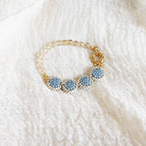 Josie Crystal Bracelet in Grey Front