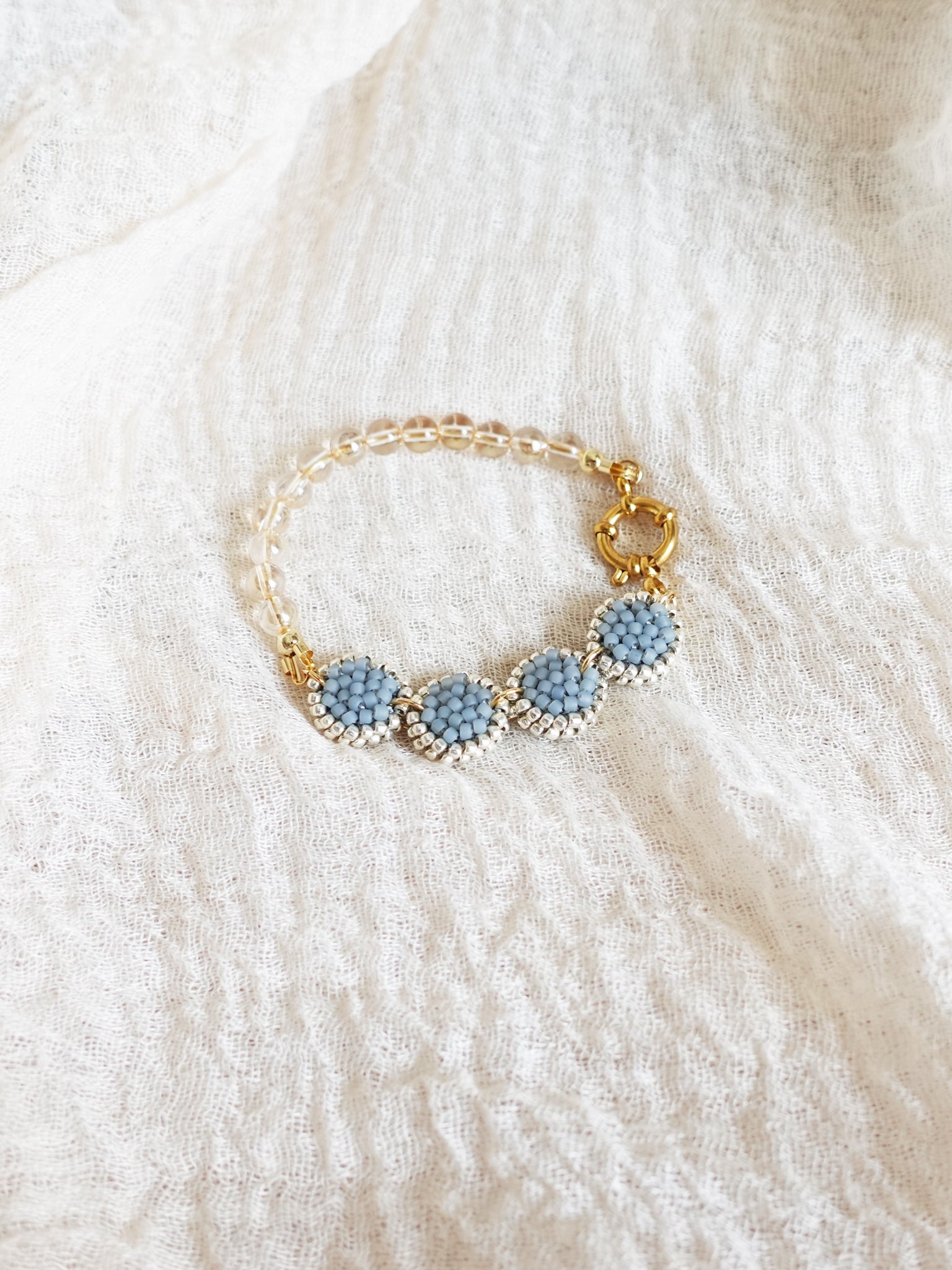 Josie Crystal Bracelet in Grey Front