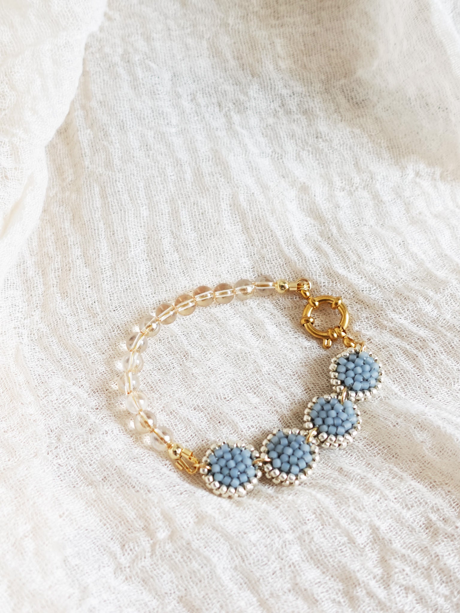 Josie Crystal Bracelet in Grey Top