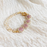 Josie Crystal Bracelet in Mauve Purple Charms