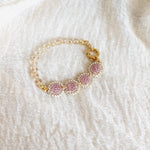 Josie Crystal Bracelet in Mauve Purple Front