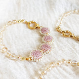 Josie Crystal Bracelet in Mauve Purple Group