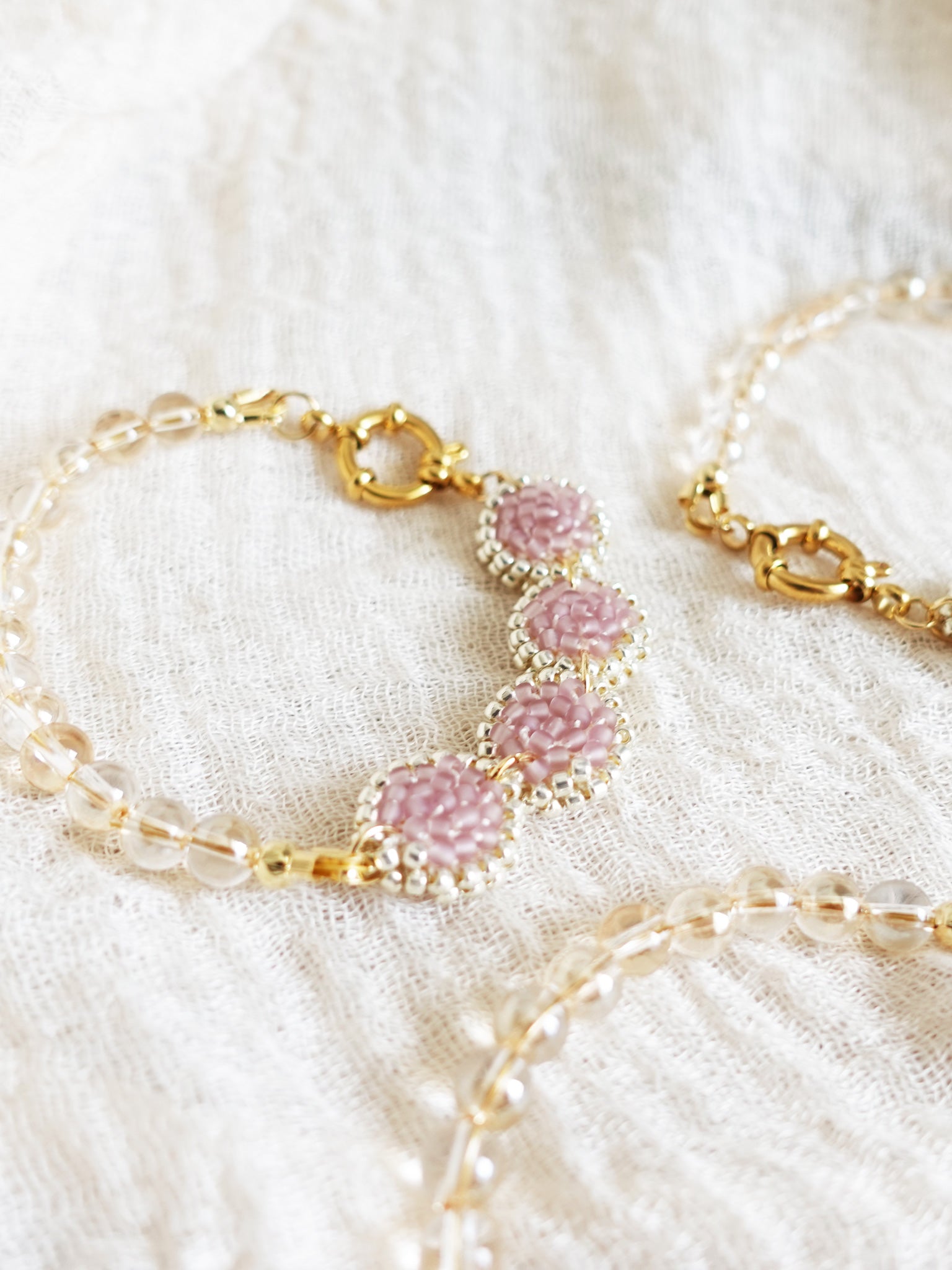 Josie Crystal Bracelet in Mauve Purple Group