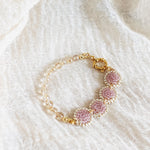 Josie Crystal Bracelet in Mauve Purple Left
