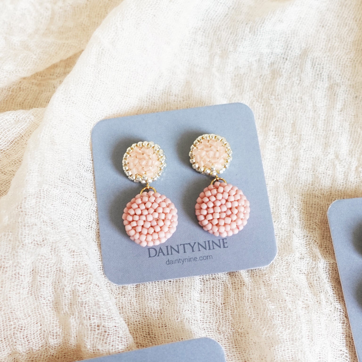 Josie Drop Earrings in Blush Pink Card