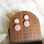 Josie Drop Earrings in Blush Pink Display Front