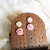 Josie Drop Earrings in Blush Pink Display Front