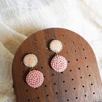 Josie Drop Earrings in Blush Pink Display Left