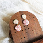 Josie Drop Earrings in Blush Pink Left