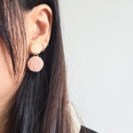 Josie Drop Earrings in Blush Pink Model