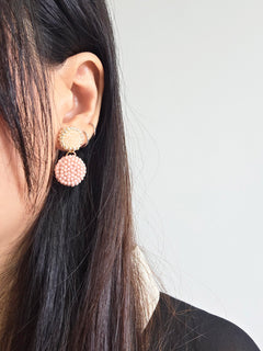 Josie Drop Earrings in Blush Pink Model