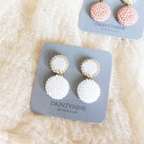 Josie Drop Earrings in Cloud White Card